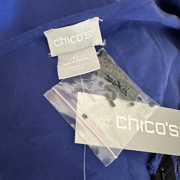 NEW Chico's Womens Embellished Tunic Colorblock Tunic Top 0 (4-6) SMALL Beaded - Picture 6 of 9